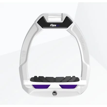 Veiligheidsstijgers voor paardrijden, Incliné Grip Wit/Wit/Paaarsuithangend Flex-On Safe-On