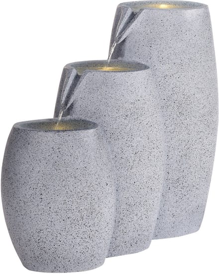 ARKLE - Tuinfontein met LED - Grijs - Magnesiumoxide