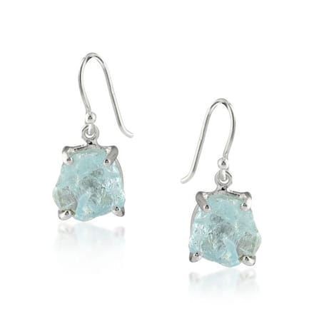 SilverGems Zilveren oorhangers met Aquamarijn edelstenen