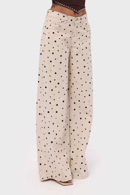 It's Basic - POLKA PALAZZO MID RISE JEANS