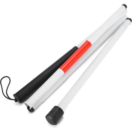 Canne de marche pliable portable en alliage d'aluminium réfléchissante pour personnes âgées white