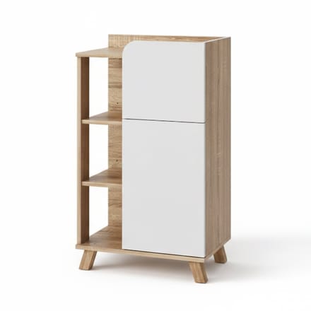 Vicco Karen Halfhoge kast – 50 x 90 cm met deur en lade Sonoma/Wit