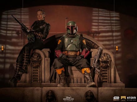 Iron Studios The Mandalorian - Figuur Deluxe - Boba Fett and Fennec Shand on Throne 1/10