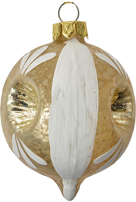 Clayre & Eef Kerstbal Overig Ø 5x7 cm Grijs Wit Glas Kerstballen