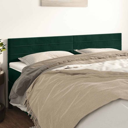 vidaXL - Hoofdborden - 180x5x78/88 - cm - fluweel - donkergroen