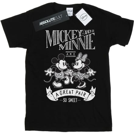 Disney Heren Mickey en Minnie Mouse Geweldig Paar T-shirt (Zwart)