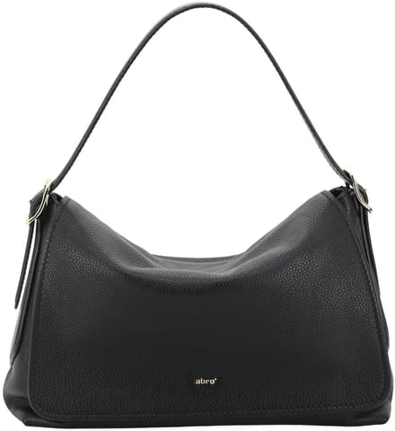 abro schoudertas Leather Agave Shoulder Bag Carina Black / Gold zwart