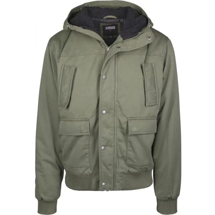 Urban Classics - Hooded Cotton Winterjas - M - Groen