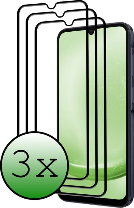 Screenprotector - 3 Stuks Geschikt voor Samsung Galaxy A25 - Full Cover - Beschermglas - Gehard Glas - Tempered Glass - Screen Protector