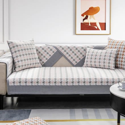 Coussin de Canapé Universel Quatre Saisons Simple Moderne Chenille Antidérapant Luxe Léger Housse Complète Serviette Housse de Canapé Épaissie 70*70cm gray
