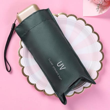 Ultralichte mini-zonneparaplu UV-bescherming Waterdichte draagbare regen- en regencapsuleparaplu 18cm gray