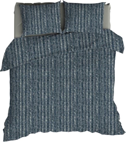 Romanette FLANEL Dekbedovertrek 240x200/220 Caledon blauw/grijs