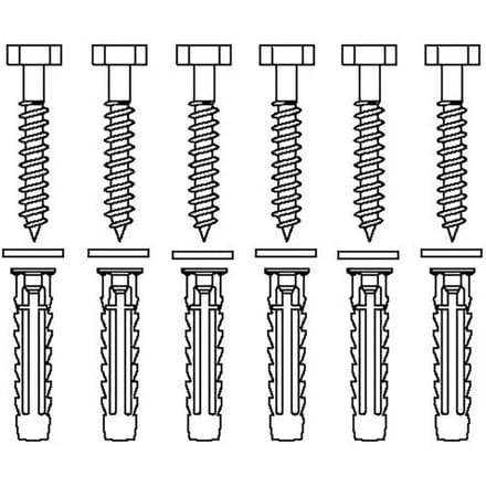 Pressalit Care fixing material set of 6 V8608