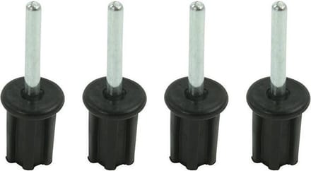 ProPlus Tentstokdop met pin - Ø 22 mm - 4 stuks - zwart/zilver