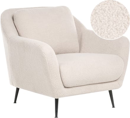EIBY - Fauteuil - Beige - Bouclé