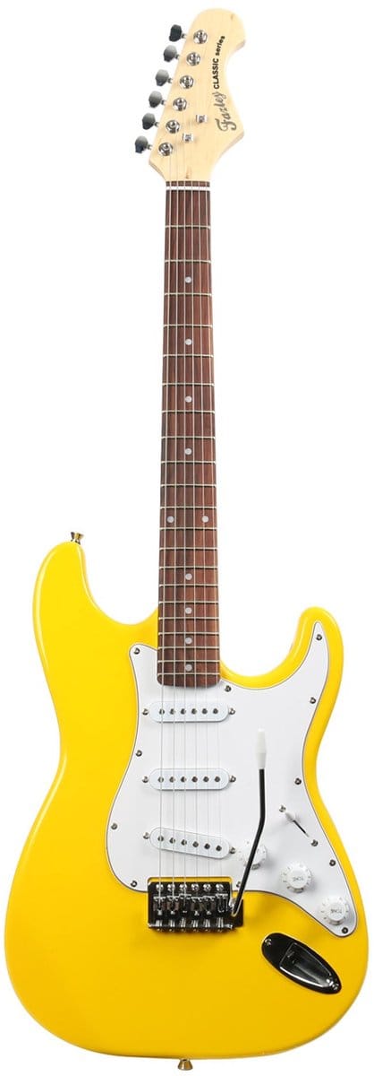 Elektrische Gitaar - 3 Single-Coils - Voor Beginners - Linde Body - Yellow - Classic Series