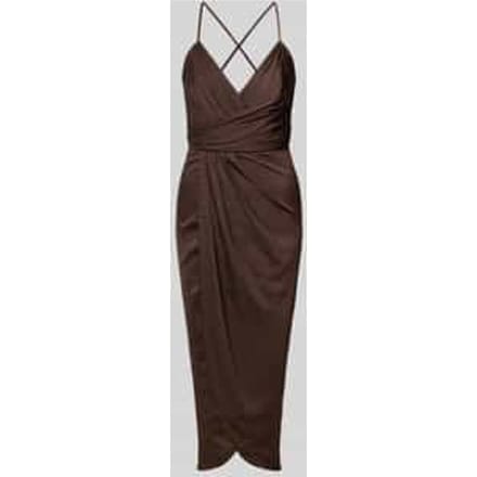 Cocktailjurk van satijn met wikkel-look