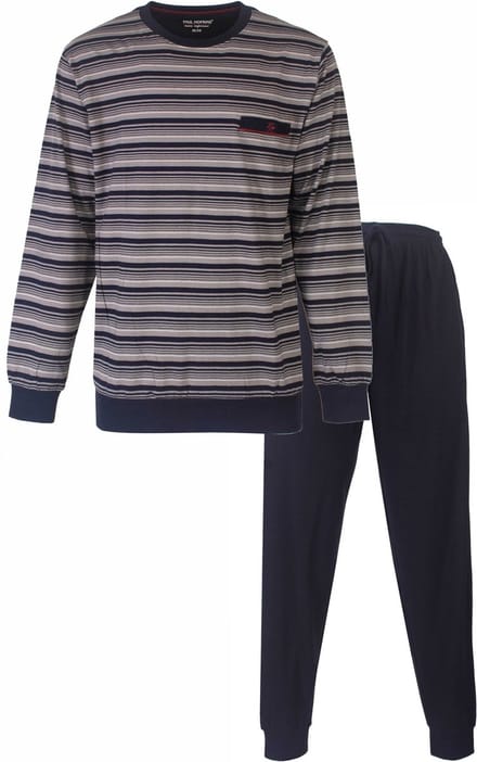 Paul Hopkins Heren Pyjama - Gestreept - Donker Blauw - Maat M