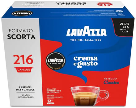 Lavazza Crema E Gusto Classico - 216 Koffiecups Compatibel met Lavazza A Modo Mio