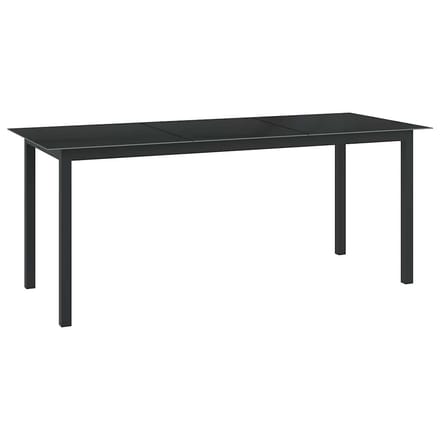 vidaXL - Tuintafel - 190x90x74 - cm - aluminium - en - glas - zwart