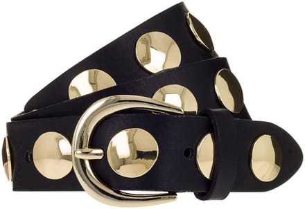 b.belt Leren riem Luna Gold Leather Belt W85 Black zwart