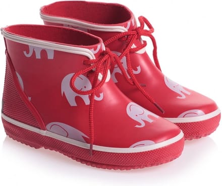 Lage rode kinderregenlaars met Olifanten Print 24