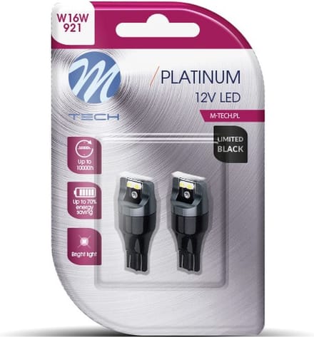 M-Tech LED - W16W 12V - Platinum - Canbus - 15x Led diode - Wit - Set