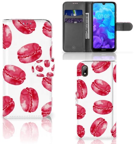 Book Case voor Huawei Y5 (2019) Book Cover Pink Macarons