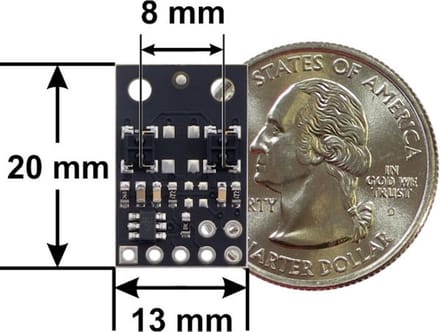 QTRX-MD-02RC Reflectance Sensor Array: 2-Channel, 8mm Pitch, RC Output, Low Current Pololu 4342