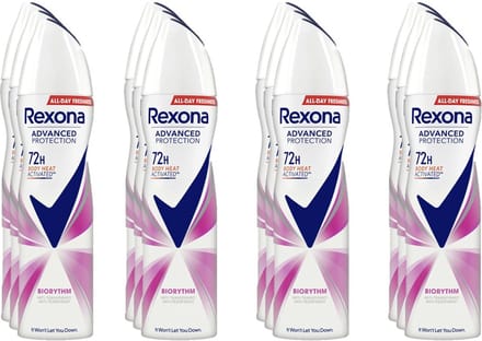 Rexona Deospray  Biorythm 150 ml - Voordeelverpakking 12 stuks