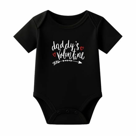 Romper Daddy's Valentine - zwart - 62/68 - korte mouw