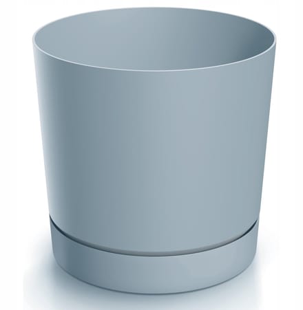 Prosperplast Tubo Serie - Bloempot met Schotel - 19,9 cm - Grijs - Kunststof