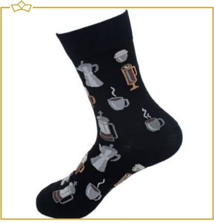 ATTREZZO® Grappige sokken - Koffie - Maat 39-42 - Zwart