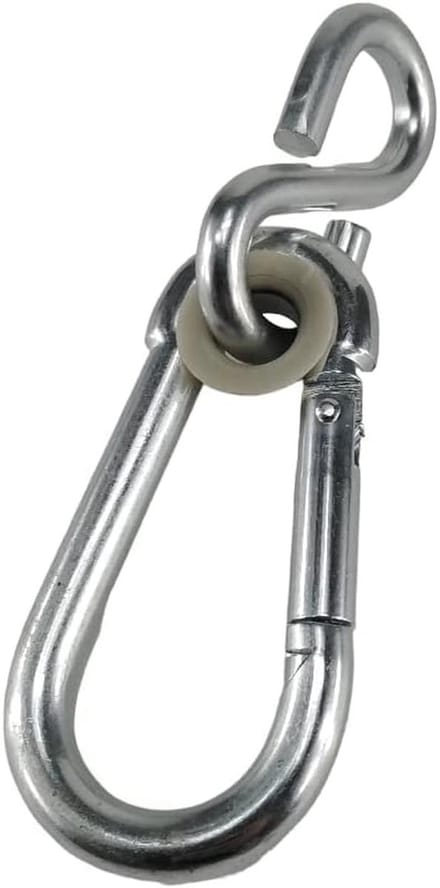Karabijnhaak - Achthaken - Buitenactiviteiten - Kunststof Binnenring - 10 cm Lengte - Wit