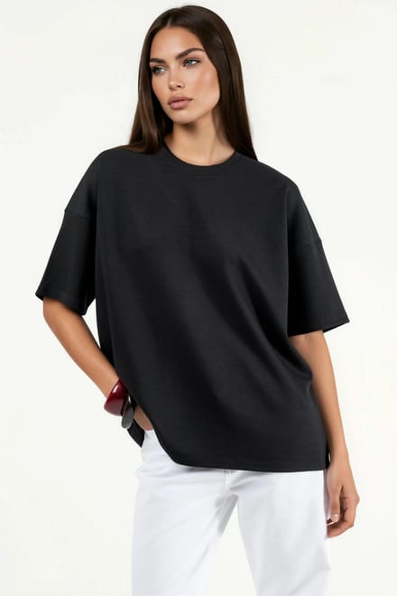 Oversized Crew Neck Modal Touch Gebreide T-Shirt