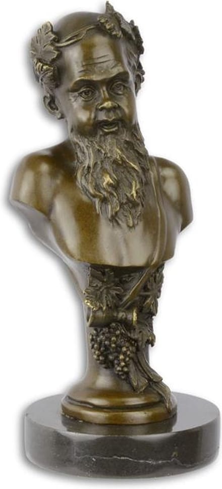 EEN BRONZEN BUSTE VAN BACCHUS, A BRONZE BUST OF BACCHUS