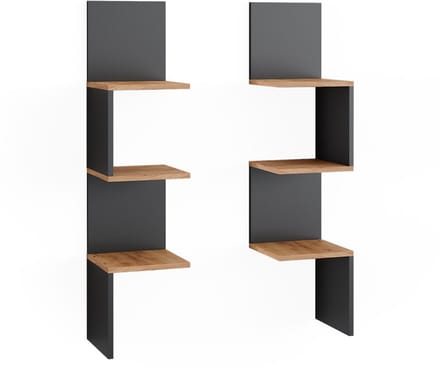 Vicco Paolo Hoekplank – 28 x 116.4 cm Set van 2 Antraciet