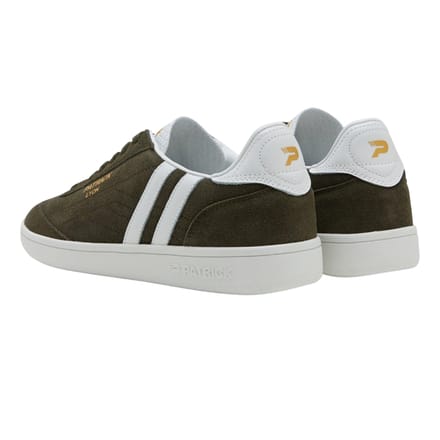 Patrick Mens Lyon Suède Cupsole Sneakers (Olijf/Wit)