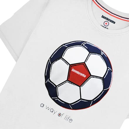 Lambretta Heren Target Groot & Lang Voetbal T-shirt (Wit)