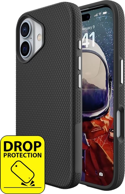 Cazy hoesje geschikt voor iPhone 16 Plus Hoesje - Drop Protection - Armor Case - Zwart