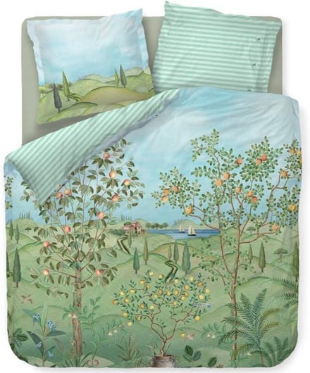 Pip Studio La Campagna dekbedovertrek - Lits-Jumeaux - 240x200/220 - Groen
