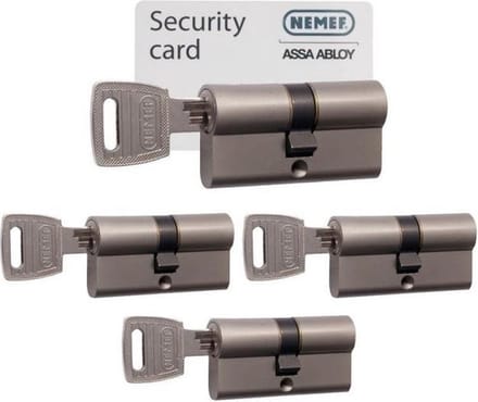 Nemef veiligheidspofielcilinder met kerntrek + security card 142/9 4 s