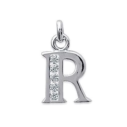 Blinx Jewels Zilveren Hanger Letter R Steentjes