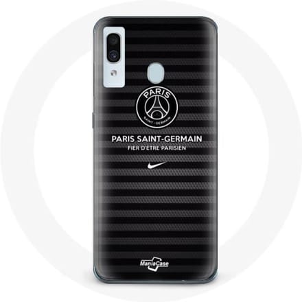 Coque de protection - PSG - Samsung Galaxy A20 - Noir - Souple - Sportif