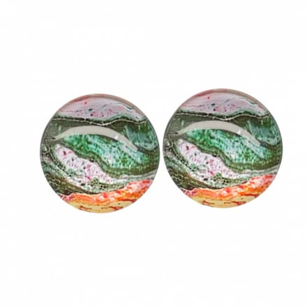 Clip oorbellen groen oranje 2 cm