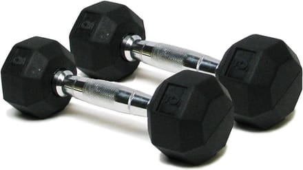 Rubberen gecoate handgewichten - Multifunctionele kleurgecodeerde halter voor krachttraining (set van 2) - 5 lbs
