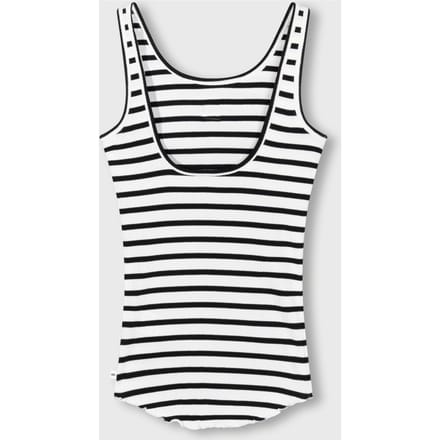 10DAYS Ballet Top Back Scoop Stripes Ecru/black Maat: L | Mouwloze Tops Outlet | Dames | Wit