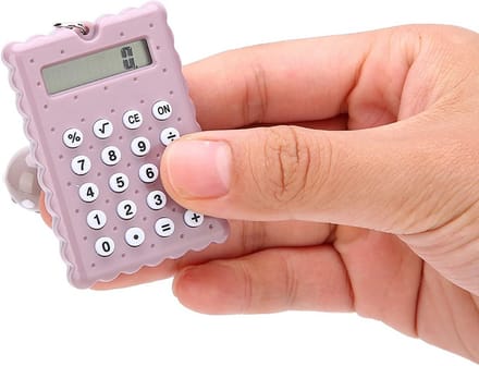 Mini Draagbare Rekenmachine met Sleutelhanger - Compact 8-Cijferig LCD