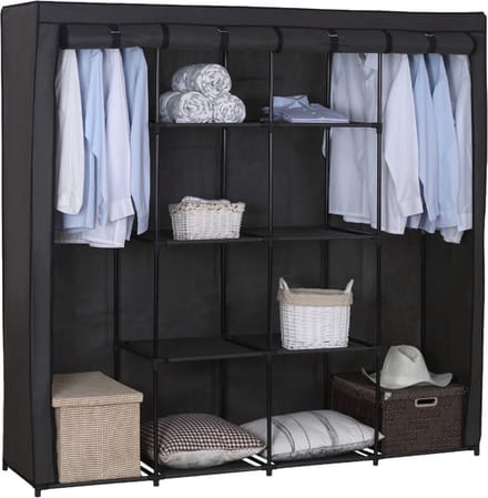 Bolt Edge Opvouwbare Kledingkast - Grijs - Kledingrek Organizer - 174x46x169 cm