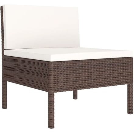 vidaXL - 9-delige - Loungeset - met - kussens - poly - rattan - bruin